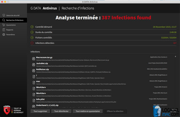 G DATA Antivirus pour Mac